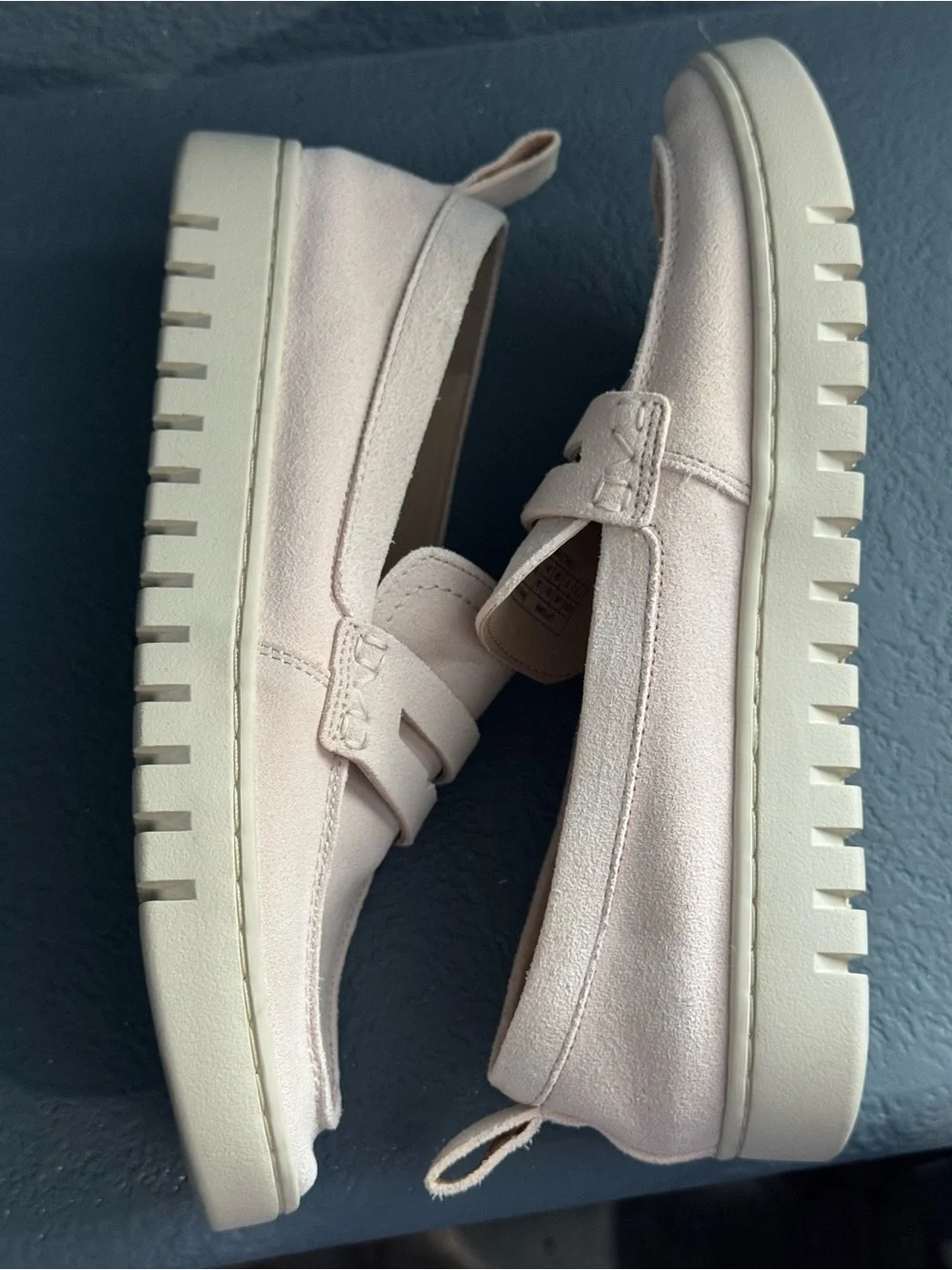 Vionic Women's Suede Penny Loafers in Blush / Cream